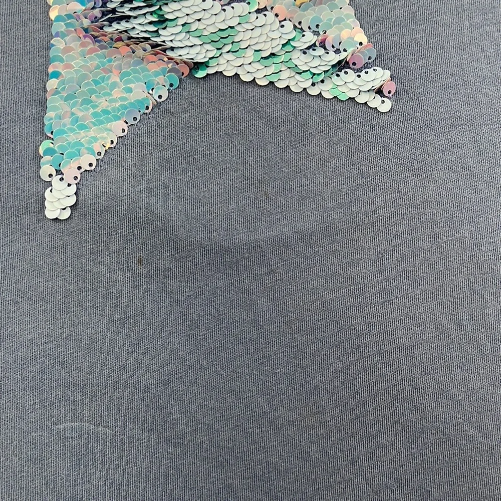 Gap Kids M 8-10 Blue Moving Sequins Star Cotton‎ Blend T Shirt